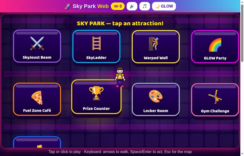 GLOW night park map screenshot
